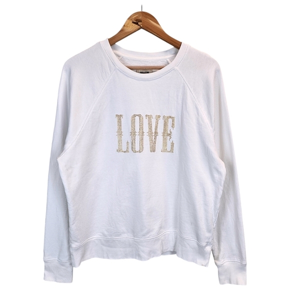 Zadig & Voltaire Upper Western Strass Cotton Studded Sweatshirt Size Small White - Picture 1 of 12